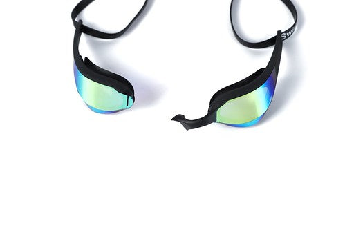 Gold Mirrored Lens Swimming Goggles for Adults