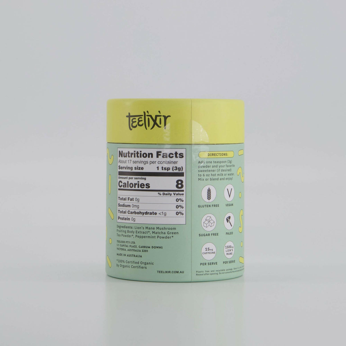 Teelixir Organic Mushroom Matcha Latte 1Kg
