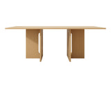 Walnut Melamine Dining Table 6 Seater - Front View