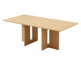 Walnut Melamine Dining Table 6 Seater - Side View