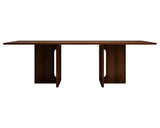 Walnut Melamine Dining Table 6 Seater - 45-Degree Angle