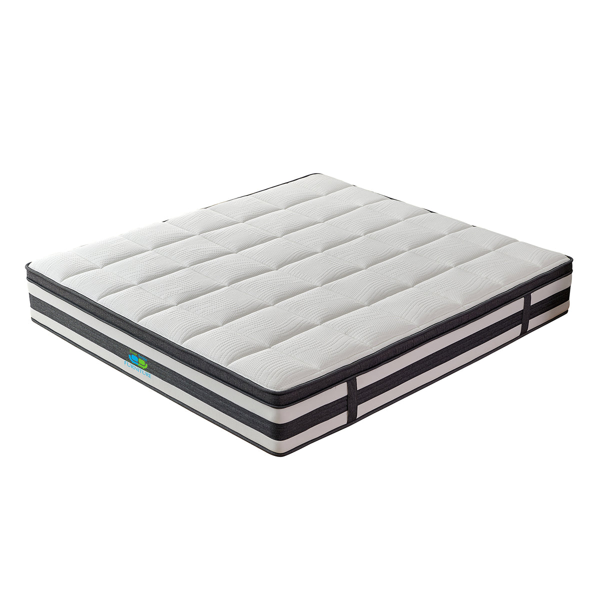 Kingston Slumber Mattress KING Size Bed Euro Top Pocket Spring Bedding Firm Foam 34CM