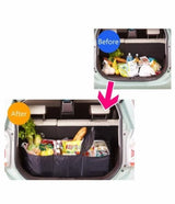 Collapsible Car Trunk Organiser with Cooler Bag - Top-Down View