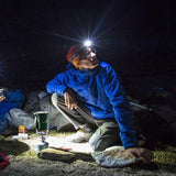 3 Mode Headlamp with COB LED Technology-Black/Blue - Front View