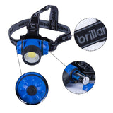 3 Mode Headlamp with COB LED Technology-Black/Blue - 45-Degree Angle
