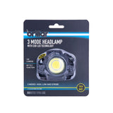 3 Mode Headlamp with COB LED Technology-Black/Blue - Rear View