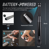Brillar Aluminium Long Torch - Black - Front View