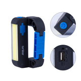 Compact Rechargeable COB LED Carabiner Light - Black/Navy - Top-Down View
