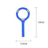 Brillar Light Up Magnifying Glass – Blue, 3× Magnification with COB LED Lighting - Side View