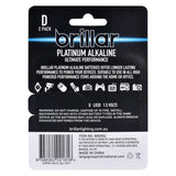 Brillar D Platinum Alkaline Batteries 2pk - 45-Degree Angle