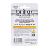 Brillar CR2025 Lithium Button Cell 2pk - Side View