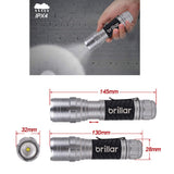 Brillar Mighty Mate Flashlight - 300 Lumen Battery Torch - Side View