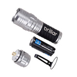 Brillar Mighty Mate Flashlight - 300 Lumen Battery Torch - Top-Down View