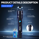 Brillar Commander - 4000 Lumen USB Rechargeable Torch - Side View