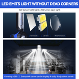 Brillar 200 Lumen 3 Foldable Panel LED Floodlight Lamp - Side View