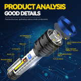 Brillar 200 Lumen USB Rechargeable Multifunction Flashlight - Front View