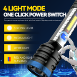 Brillar 200 Lumen USB Rechargeable Multifunction Flashlight - Side View