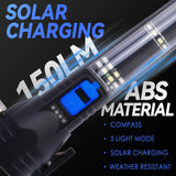 Brillar 150 Lumen Solar Power USB rechargeable Multifunction Trekking Torch - Top-Down View