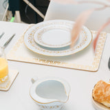 Clevinger Set of 4 MD Placemats Gold Border - Front View