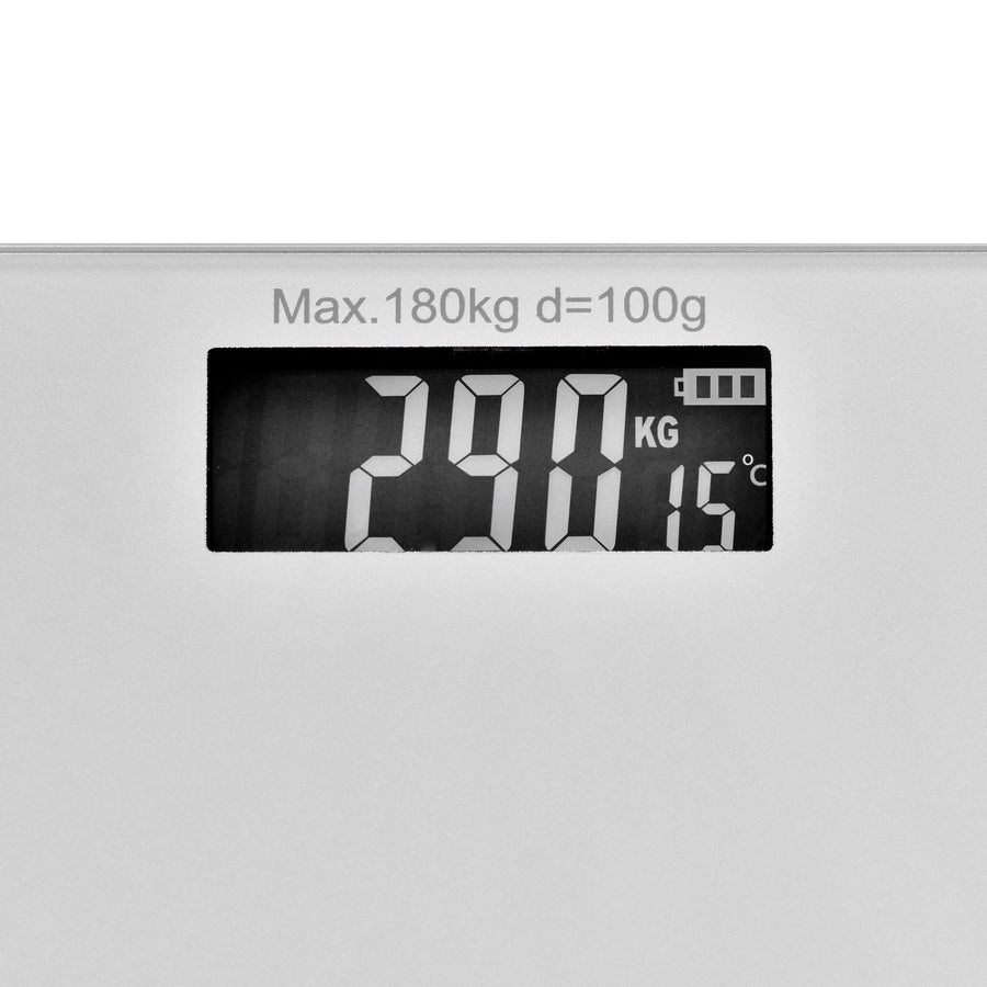 Clevinger Silver Digital Glass Bathroom Scale Max Capacity 180KG, image 3