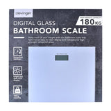 Clevinger Silver Digital Glass Bathroom Scale Max Capacity 180KG - 45-Degree Angle