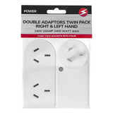2 Pack x 2400W Double Adapter Right & Left Hand - Top-Down View