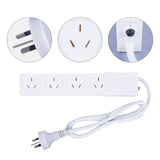 4 Outlet Power Board with 1 Meter Lead Cable - 45-Degree Angle