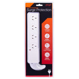 4 Outlet Powerboard With Surge Protection 1M Lead Cable - Front View