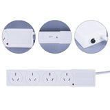4 Outlet Powerboard With Surge Protection 1M Lead Cable - Top-Down View