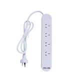 4 Outlet Powerboard With Surge Protection and Dual USB Charger - Front View