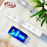 6 Outlet Power Board With Overload Protection 1M Lead Cable - Front View