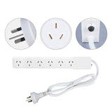 6 Outlet Power Board With Overload Protection 1M Lead Cable - 45-Degree Angle