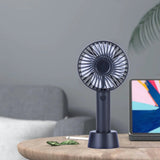 Mini USB Rechargeable Portable Fan with Table Stand - Side View