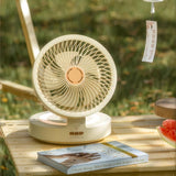 USB Rechargeable Auto Oscillation Tilt Adjustable Cordless Fan with Remote Control and Night Light Wall Mountable - Side View