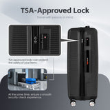 3-Piece Digital Luggage Set (20″/24″/28″) with Weighing Scale & USB Charging – Black - 45-Degree Angle