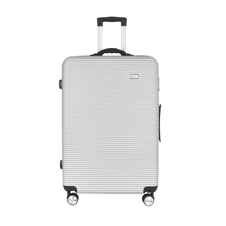 28" Digital Weighing Scale and USB Charging Port Lightweight Luggage Suitcase Silver