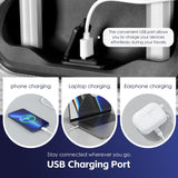 24" Digital Weighing Scale and USB Charging Port Lightweight Luggage Suitcase Silver Blue