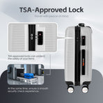 20" Digital Weighing Scale and USB Charging Port Lightweight Carry-on Luggage Suitcase Silver