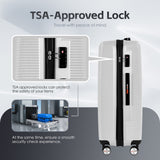3 pcs 20"/24"/28" Digital Weighing Scale and USB Charging Port Lightweight Luggage Suitcase Silver