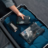 Travel Essentials: 3-Piece Zippered Cosmetic Organizer Mesh Bag Set - Front View