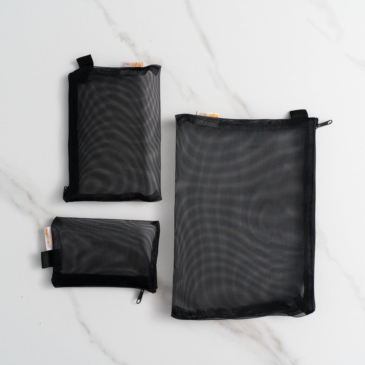 Travel Essentials: 3-Piece Zippered Cosmetic Organizer Mesh Bag Set