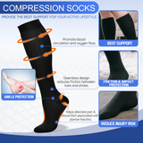 Travel Anti-Fatigue Flight Compression Socks-M - Side View