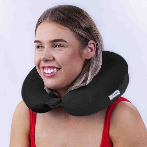 Deluxe Memory Foam Travel Pillow Black