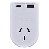 Flightmode Outbound AU/NZ to USA/CANADA Travel Adaptor with USB Type C & A - Front View