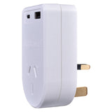 Flightmode Outbound AU/NZ to UK/HONG KONG Travel Adaptor with USB Type C & A - Top-Down View
