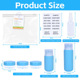 8 Pcs Travel Bottles Set for Toiletries - Side View