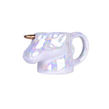 Iridescent Opalescent Rainbow Color Unicorn Ceramic Mug with Gift Box - Front View