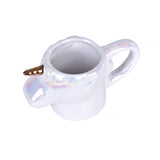 Iridescent Opalescent Rainbow Color Unicorn Ceramic Mug with Gift Box - Side View