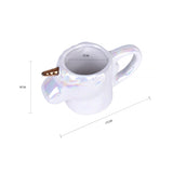 Iridescent Opalescent Rainbow Color Unicorn Ceramic Mug with Gift Box - Top-Down View