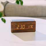 Sound Control Digital Alarm Clock & Thermometer - Front View
